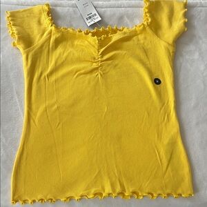 Hollister Sunny Yellow Ruffle Top